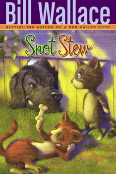 the cover of bill wallace's book, spot star with two cats and a dog