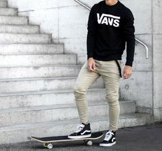 High Top Vans Outfit Men, Van High Tops Outfit, Vans Sk8 Hi Outfit, High Top Vans Outfit, High Top Outfit, Boys Dressing, Estilo Vans, Outfit Herren