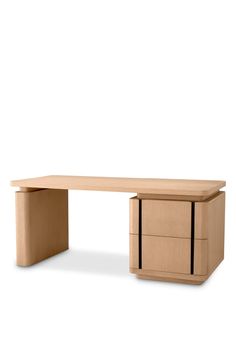 an office desk with two drawers on each side