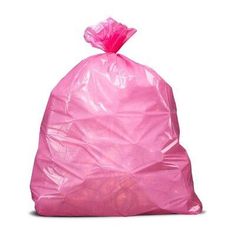 a pink plastic bag on a white background