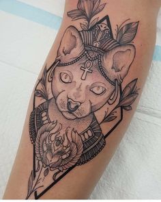 Mariposas Tattoo, Sphinx Tattoo, Egyptian Cat Tattoos, Mysterious Tattoo, Baby Tattoo Designs, Anubis Tattoo, Egypt Tattoo, Egyptian Inspired