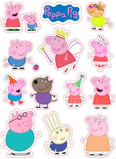 peppa pig stickers on a white background