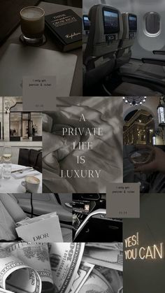 a collage of photos with the words private life is luxury