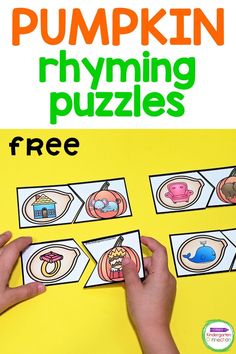 pumpkin rhyming puzzles with free printables