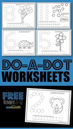 the do - a - dot worksheet is shown with numbers 1 - 12