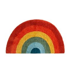 a rainbow rug is shown on a white background