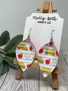 teacher earrings - school bus earrings - apple earrings - school faux leather - teacher faux leather - earrings for teacher - teacher appreciation - teacher gifts - school buses - apples - ABCs School Earrings, Teacher Earrings, Apple Earrings, School Buses, Reno Nv, Teacher Teacher, School Bus, Teacher Appreciation Gifts, Leather Earrings