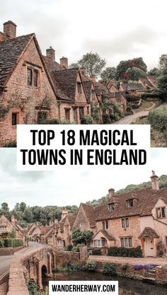 two pictures with the words 7 prettiest villages in the cotswolds