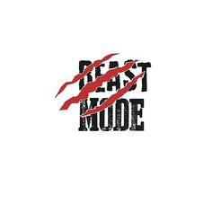 the words beast mode on a white background