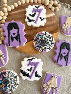 decorated cookies with the number seven on them