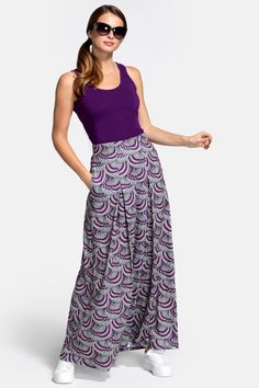 Purple Kimono, Kimono Print, Pakistan Clothes, Pleated Maxi Skirt, Pleated Maxi, Box Pleats