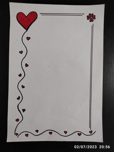 a piece of paper with hearts on it