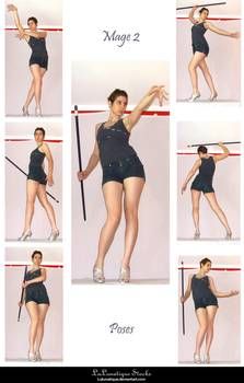 the woman is doing different poses with her pole