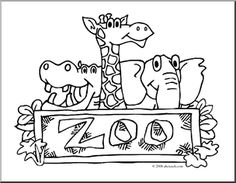 a coloring page for zoo animals with the word zoo on it's bottom corner