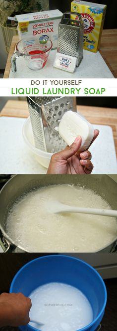 the process for making liquid laundry soap is shown