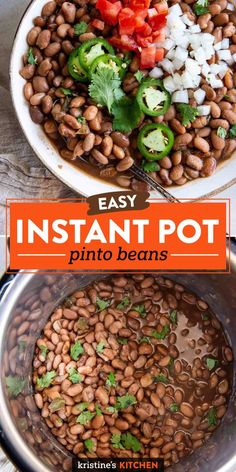 instant pot pinto beans recipe with text overlay