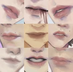 digital art ocs fanart drawing fanartist lip Lips 3/4 Drawing, Lips Tutorial Digital Art, How To Paint Lips Digital, Juicy Lips Drawing Reference Anime, Guy Lips Drawing, Soft Lips Drawing, Lip Digital Art, Manhwa Lips Drawing, Painting Lips Art