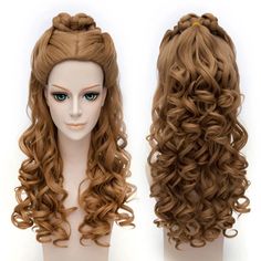 New Princess Cinderella Wig Long Curly Brown Anime Cosplay Wigs with Braid | eBay Cinderella Wig, Cheap Cosplay, Cinderella Cosplay, Cinderella Hair, Victorian Hairstyles, 20 Dollars, Wigs Online, Hair Reference, Full Wigs