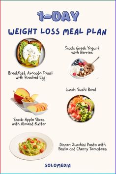 Kickstart your weight loss journey with this comprehensive 1-day meal plan designed to fuel your body and support your goals! 🌟 Incorporating a variety of nutrient-rich, low-calorie foods, this plan is packed with weight loss-friendly options to keep you satisfied and energized throughout the day.