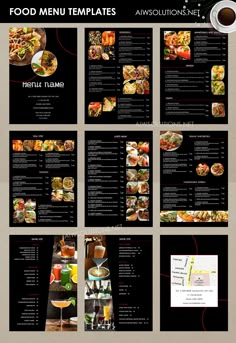 the menu is ready to be eaten and put on display in this restaurant brochure