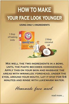 Baking Soda Coconut Oil, Skin Care Wrinkles, Baking Soda Shampoo, Beauty Remedies, Homemade Face Masks, Anti Aging Tips, Homemade Face, Skin Care Remedies, Best Anti Aging