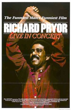 the poster for richard pryr's live in concert, which is on display at the