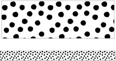 a black and white polka dot border on a sheet of paper, with dots in the background