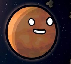 an image of a cartoon planet with two eyes