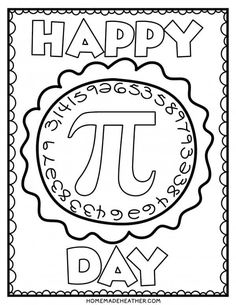 happy pi day coloring page for kids