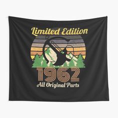 an old black wall hanging tapestry with the logo for united edition 1932 all original parts