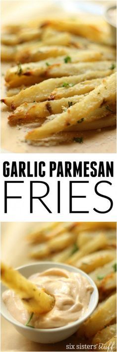 grilled garlic parmesan fries with ranch dip in the middle and on the side