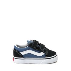 Vans Slip-On Skate Shoe - Baby / Toddler - White | Journeys Kidz Casual Blue Skate Shoes For School, Best Vans, Navy Vans, Baby Vans, Food Bars, Vans Warped Tour, Shoe Size Chart Kids, Vans Store, New Vans