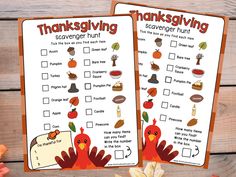 thanksgiving scavenger printables for kids