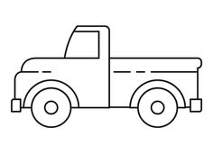 a black and white line drawing of a truck with flatbeds on the side