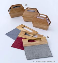 four different types of cutting boards with handles on each side and one in the middle