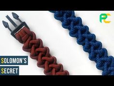 an image of a blue and red braided bracelet with scissors on top of it