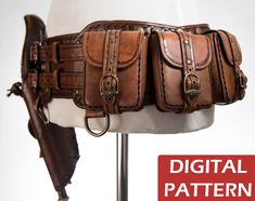 Steampunk Utility Belt, Combat Belt, Steampunk Belt, Steampunk Leather, Leather Armor, Utility Belt, Veg Tan Leather, Belt Pouch, Leather Projects