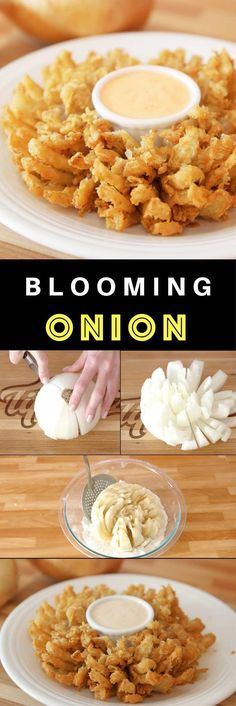 the process for making onion rings is shown