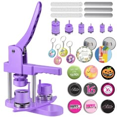 PRICES MAY VARY. 320 Sets Button Making Kit: #1 button making machine; #300 button pin refills(25 mm, 32 mm, 58 mm, each size in 100 sets). #10 pcs keychain buttons, # 10 bottle opener buttons. Pick out your preferred picture, logo, or photo, and create your one-of-a-kind pinback button badge at home Create A Button Badge In 15 Seconds: Our pin maker machine is easy to operate. Just put the button inserts into the slot, then put the button into the dies, then press the handle, finally you can ge Pin Maker, Button Making, Backpack Pins, Button Maker, Detailed Coloring Pages, 16th Birthday Gifts, Pin Button, Press Machine, Picture Logo