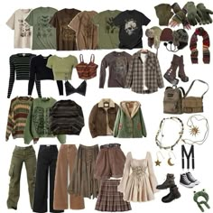 Summer Forestcore Outfits, Therian Clothes, Grunge Cottagecore Outfits, Forest Outfit, Peony Aesthetic, Goblincore Aesthetic, Grandpa Core