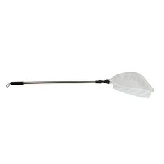 a white umbrella with a black handle on a white background