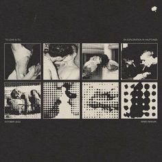 an album cover with black and white images