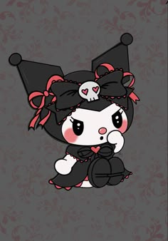 Sanrio Hello kitty Kuromi wallpaper Red Kuromi Wallpaper, Kuromi Wallpaper Halloween, Kuromi Thanksgiving, Kuromi Christmas Wallpaper, Kuromi Halloween Wallpaper, Red Kuromi, Kuromi Art, Diy Phone Wallpaper, Black Kuromi