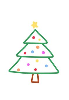 a drawing of a christmas tree on a white background