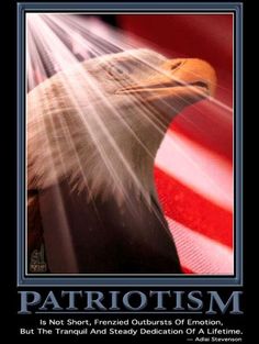 an eagle is shown with the caption, patrioticism