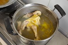 a large pot filled with food on top of a stove