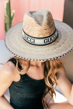 Hat Bands, Beige Hat, Pink Houses, Black Letter, Fun Fashion, Hat Band, Cover Photo, Vacation Outfits, Cover Photos