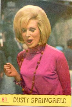 Dusty Springfield ; trading card (Figurine Panini: Cantanti 1969) Peggy Lee, Some Like It Hot, Trading Card, Girl Power, Rock N Roll, Movie Stars, Trading Cards, Rock And Roll