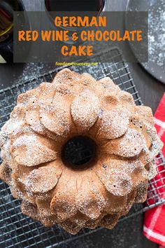 german red wine and chocolate cake on a cooling rack