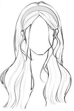 a drawing of a woman's head with long, wavy hair and braids